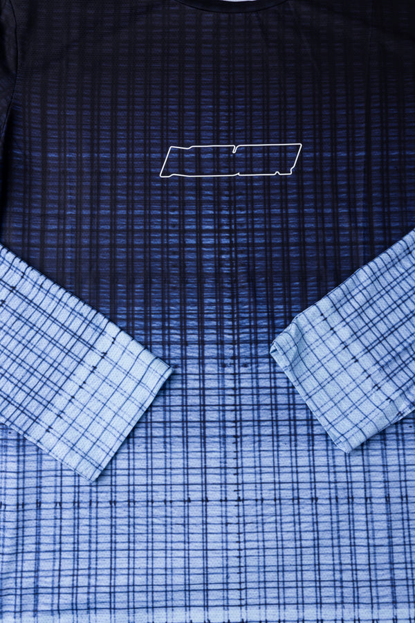 LONG SLEEVE BLUE GRID