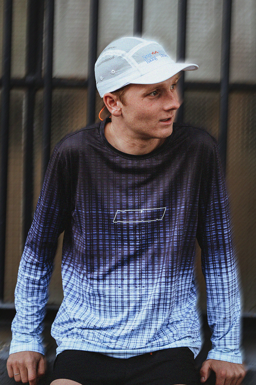 LONG SLEEVE BLUE GRID