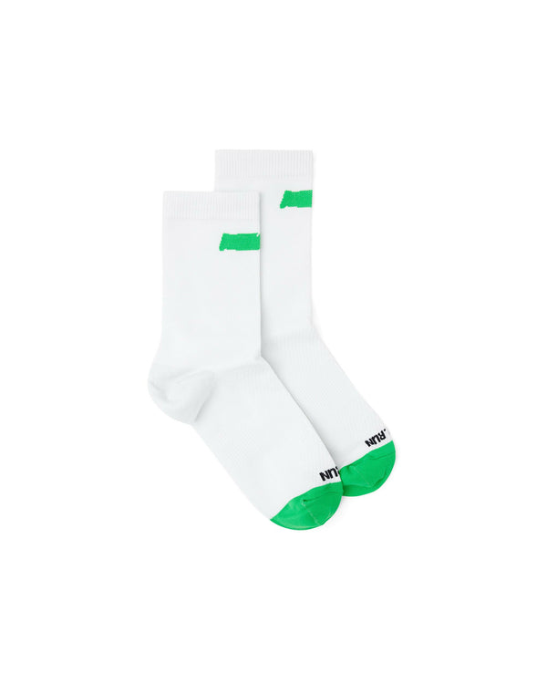 Close-up of Race Sock heel and toe area highlighting knit texture and durability